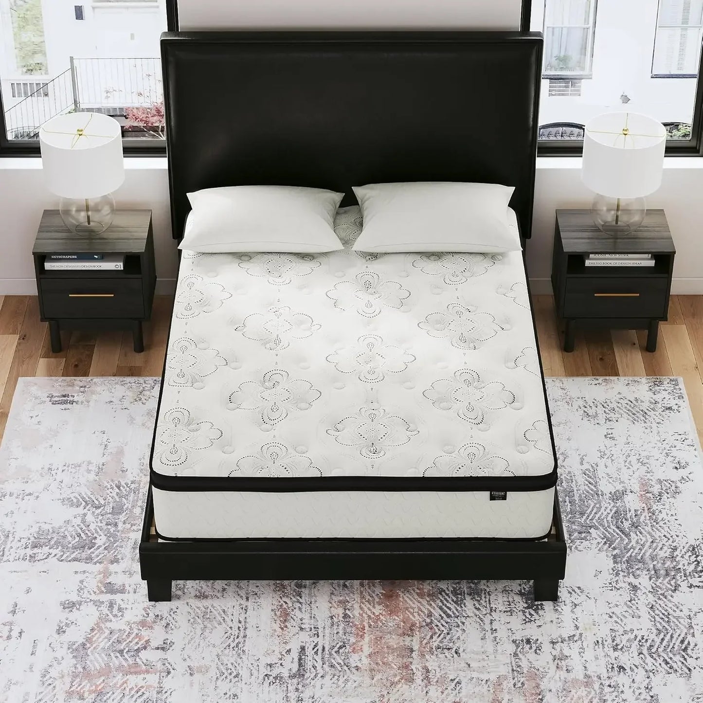 Ljustra Queen Size 12 Inch Medium Firm Hybrid Mattress Cooling Gel Foam