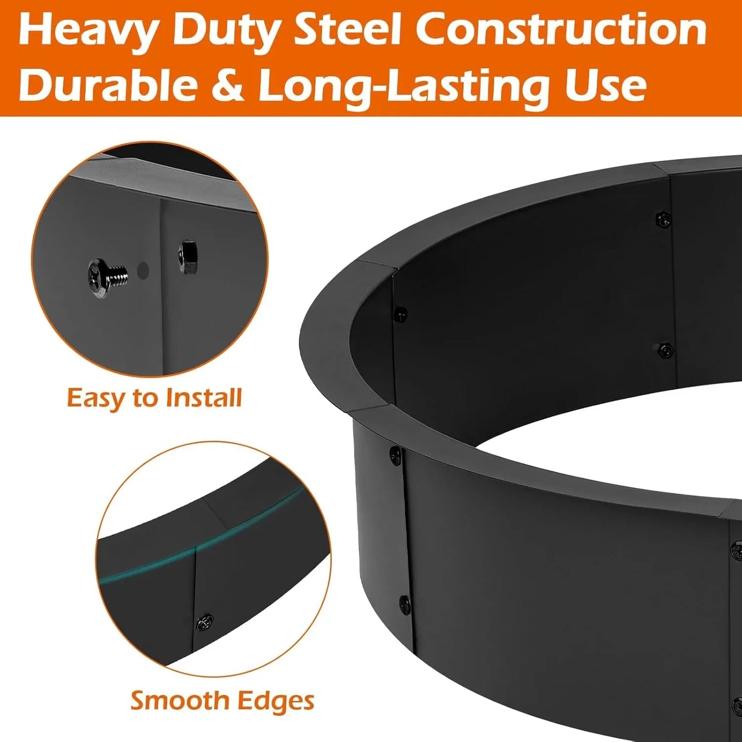 36 Inch 39 Inch Steel Fire Pit Ring Insert In Above Ground Liner Heavy Duty