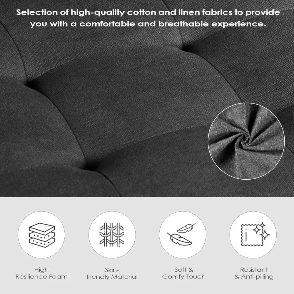 Ljustra Mid-Century Sectional Sofa Set 3 Pieces Loveseat with USB