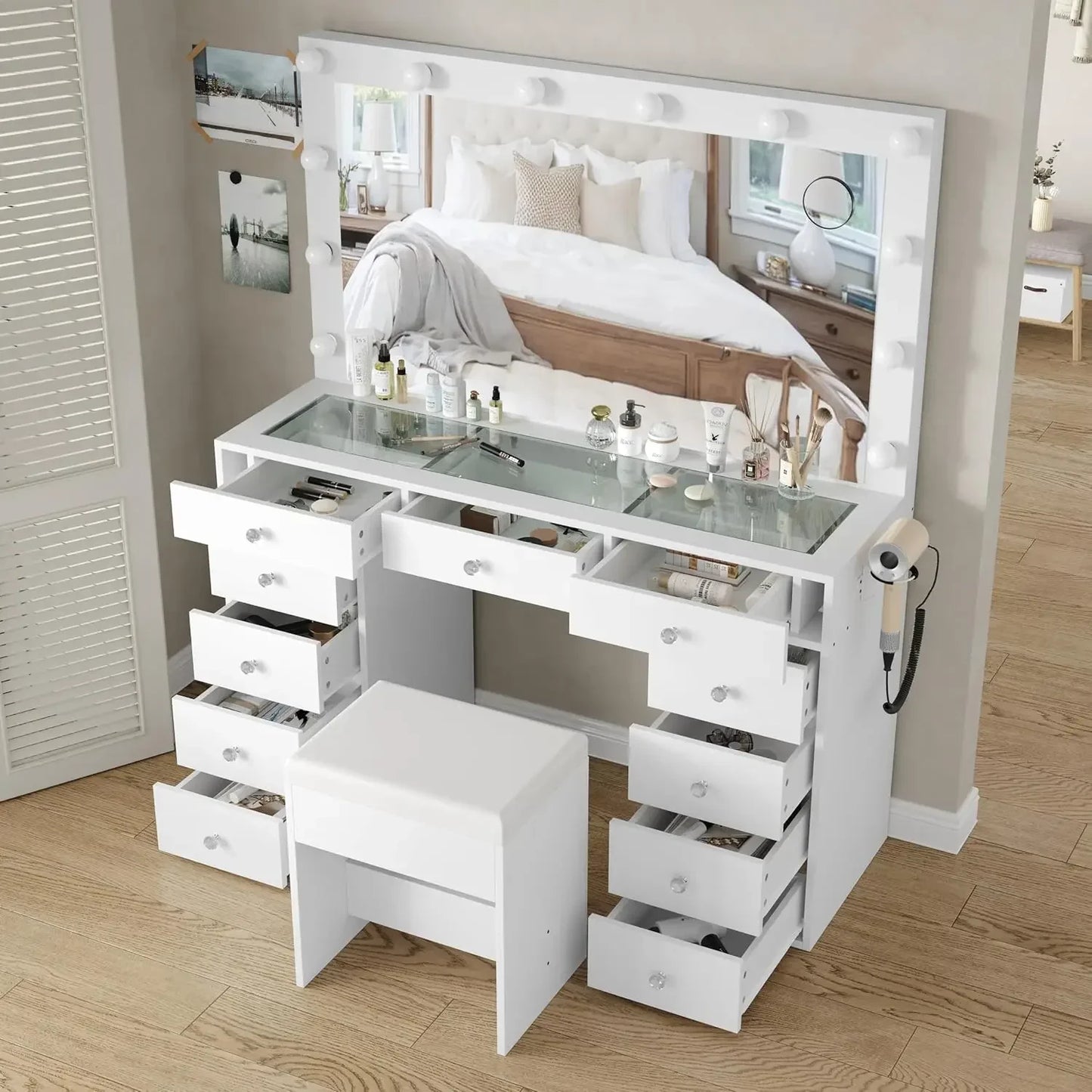 Limited Time Offer Free Shipping Makeup Vanity Desk with LED Lights