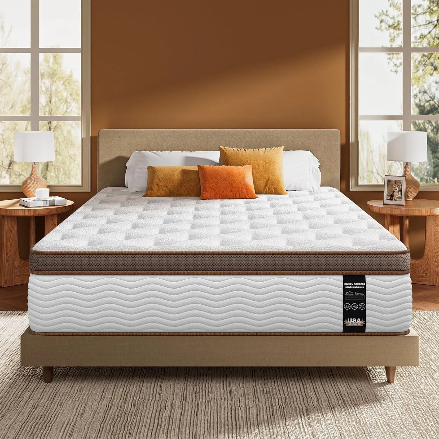 Ljustra 14 Inch Premium Hybrid Mattress CertiPUR-US Pain Relief Support