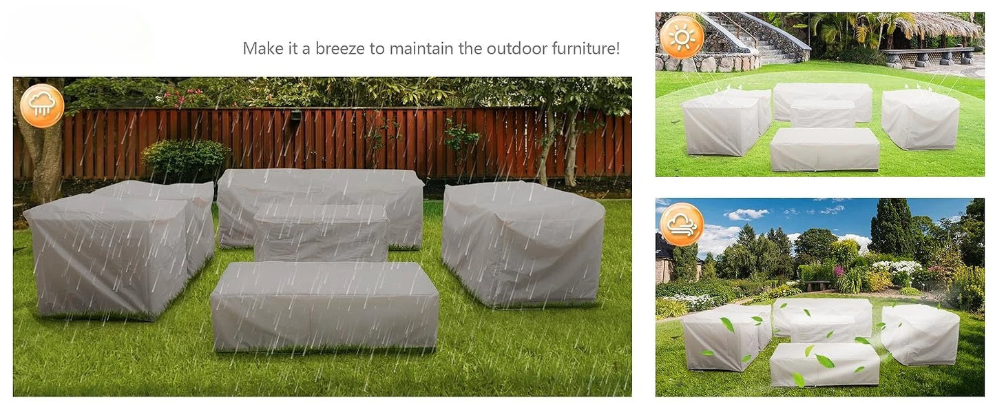 7 Piece Outdoor Furniture Set with Propane Fire Pit Table and Cushions