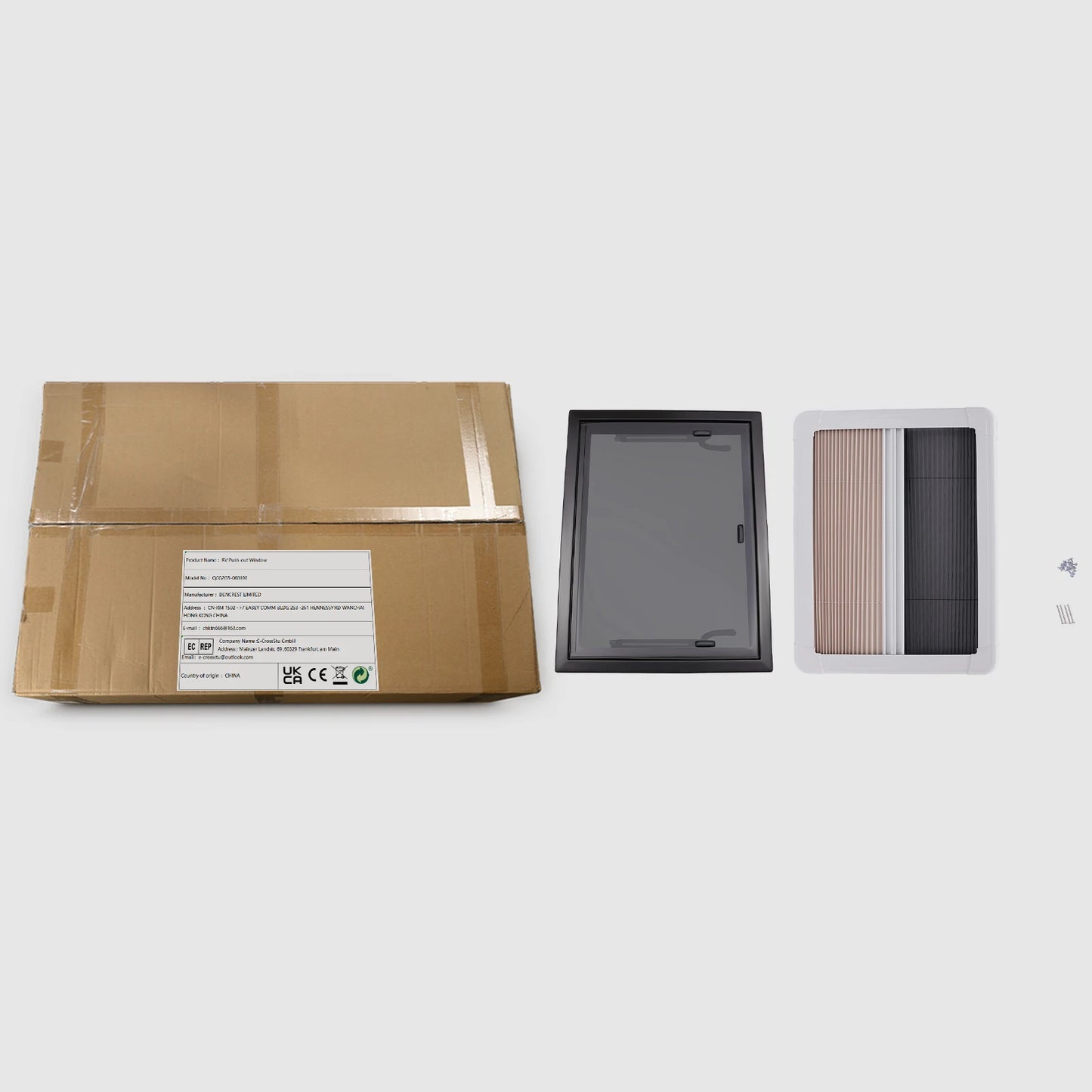 RV Push-out Window Aluminum Alloy Tempered Glass 65 Degree Lockable Handle