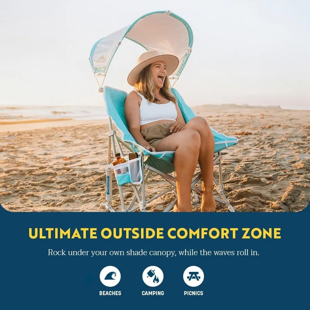 Ljustra Outdoor Rocking Chair with Sunshade Canopy for Relaxation