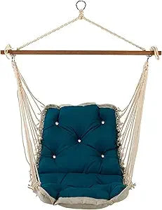 Luxe Indigo Sunbrella Tufted Single Swing Indoor Outdoor 300 LB Capacity