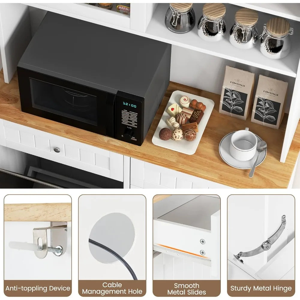 68 Inch Tall Kitchen Pantry Cabinet Buffet Sideboard Microwave Storage