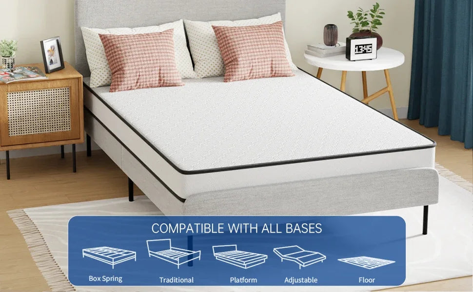 Ljustra 6 Inch Hybrid Mattress Medium Firm Full Size Mattress in Box