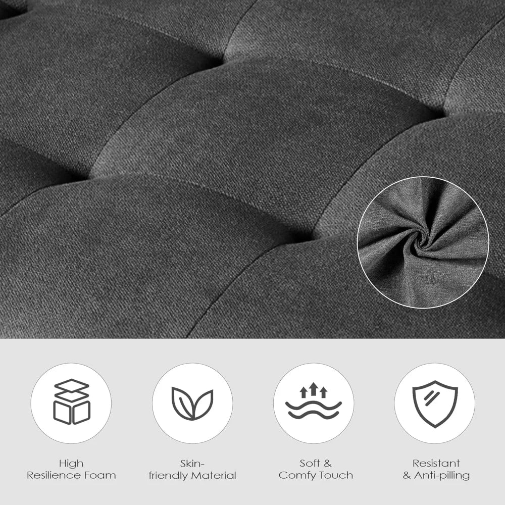 65 Inch Convertible Futon Sofa Bed with USB Small Adjustable Couch