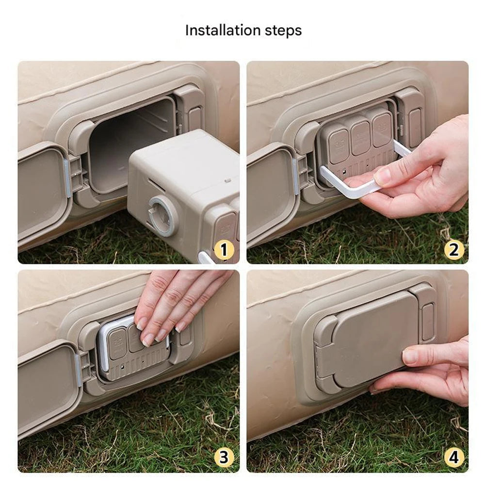 Ljustra Camping Air Bed with Backrest Inflatable Mattress 2 Persons