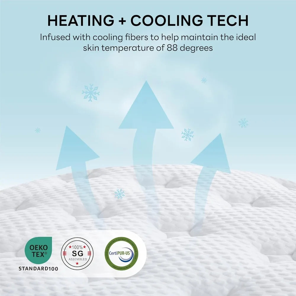 Ljustra 10 Inch Queen Size Mattress Gel Memory Foam Hybrid Bed