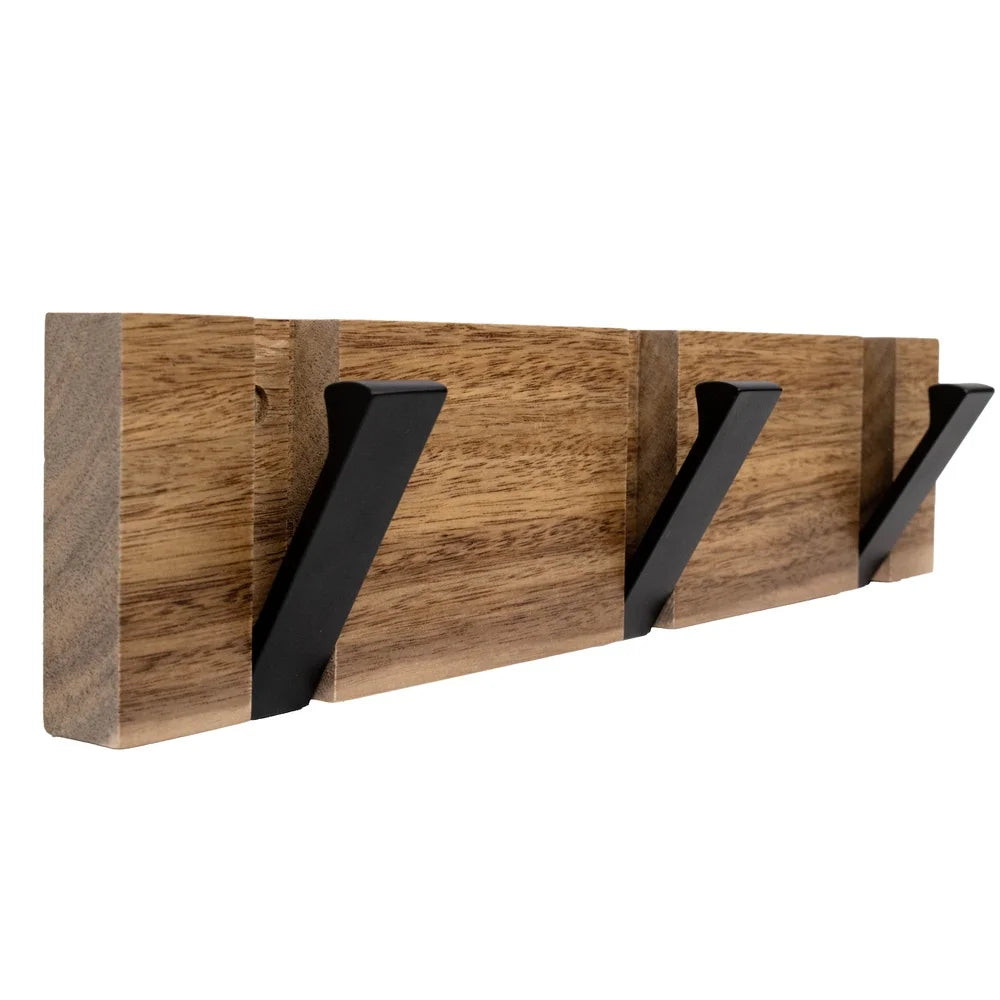 12 Inch Collapsible Wood Metal Hookboard Rustic Storage Solution Hooks