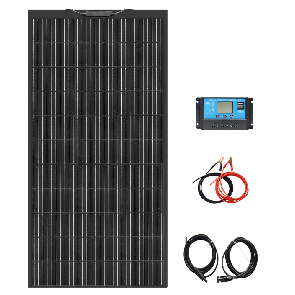 Ljustra 12V 50W Flexible Solar Panel Charger for Car Boat Home Camper