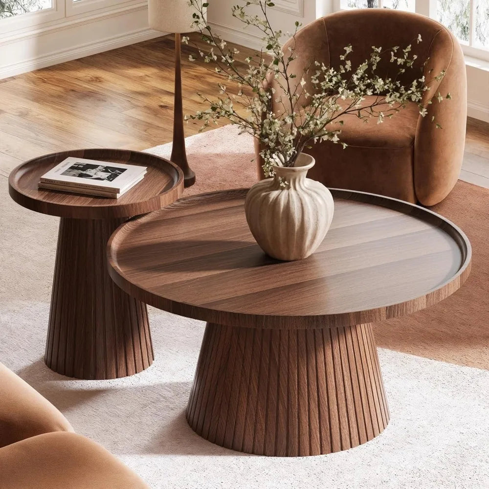 Win2win Nesting Coffee Table Set of 2 Mid Century Modern Style