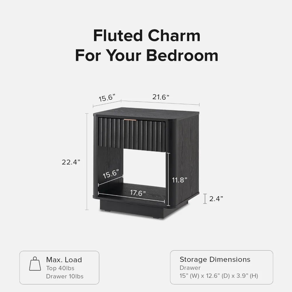 Brooklyn Night Stand Modern Farmhouse Nightstand Small Bedside Table