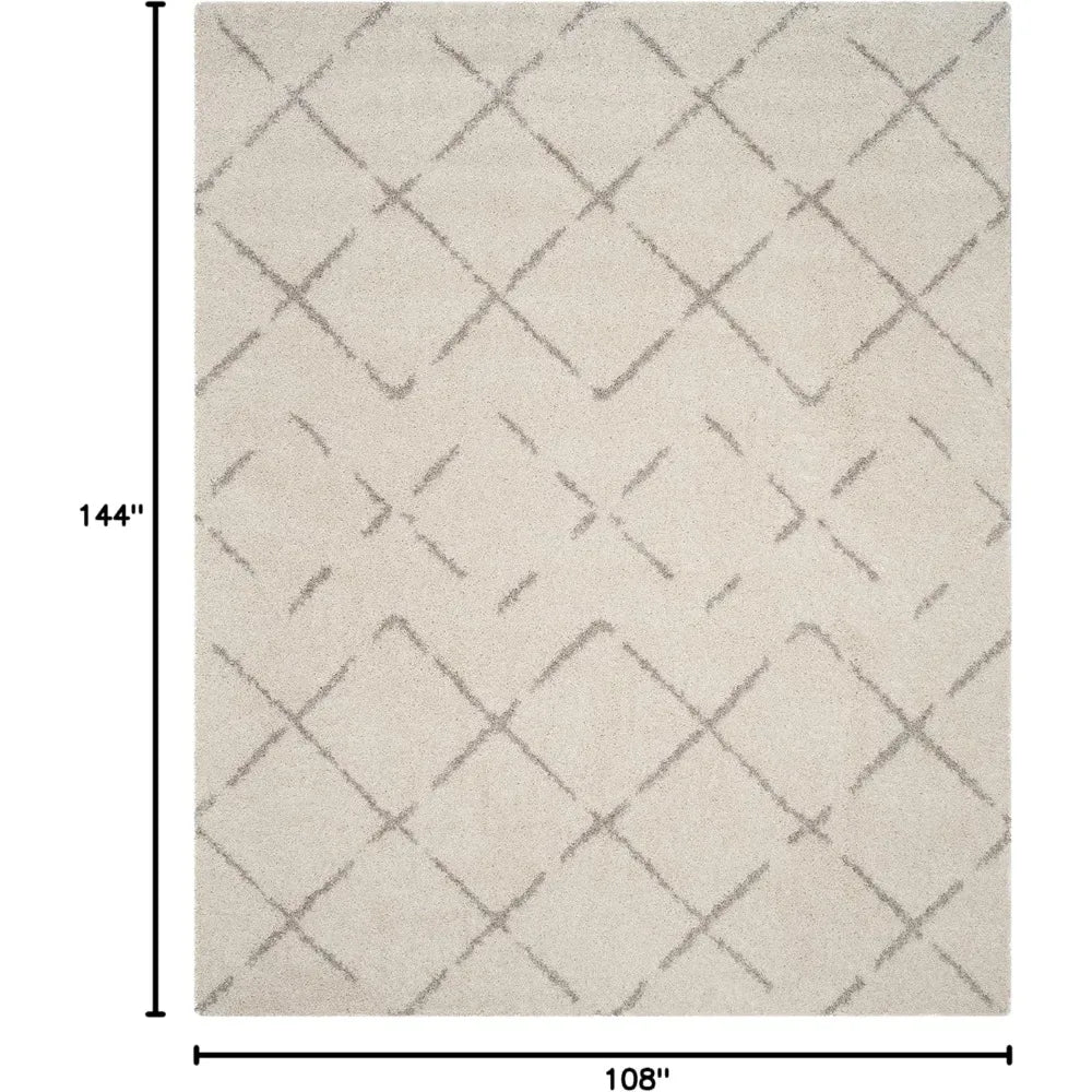 Arizona Shag Collection Area Rug 9x12 Moroccan Design Non-Shedding