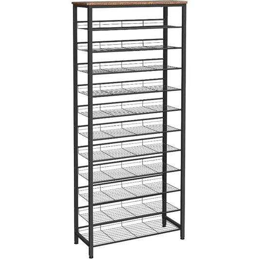 12-Tier Shoe Rack Large Capacity Organizer for 45 Pairs of Shoes