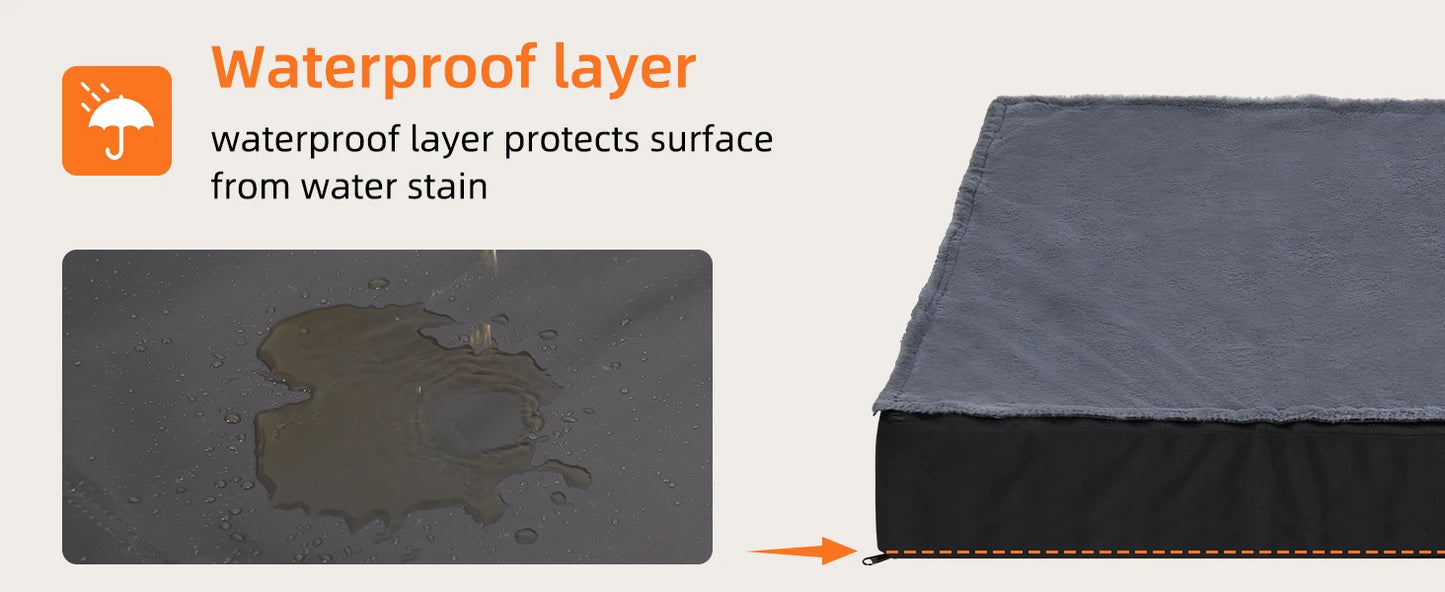 Large Orthopaedic Waterproof Dog Bed Removable Washable Cover Indoor Outdoor