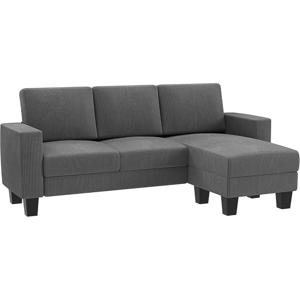Ljustra L-Shaped Sectional Sofa with Movable Ottoman for Small Spaces
