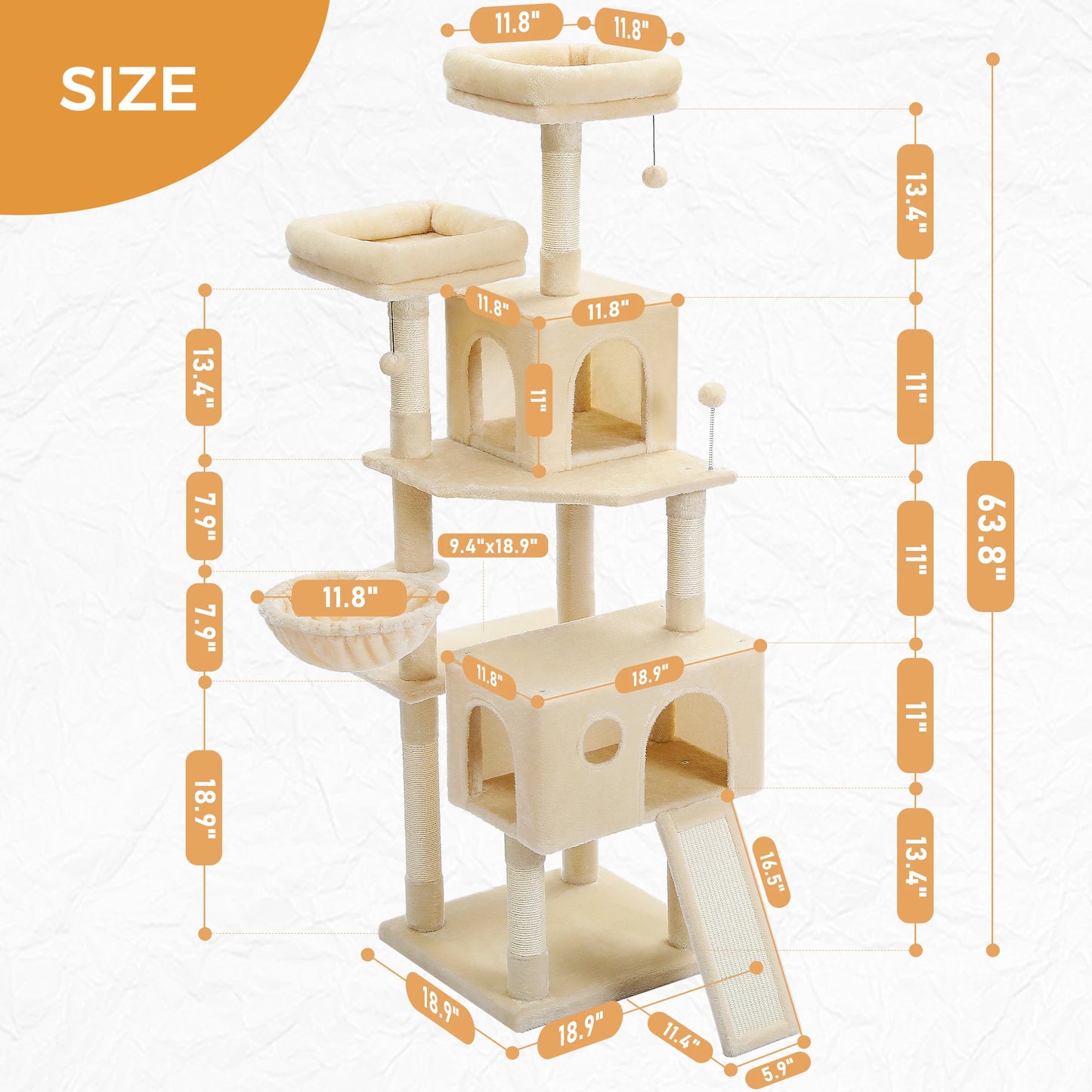 Luxury Cat Climbing Frame Multi-Layer Scratching Post Playground