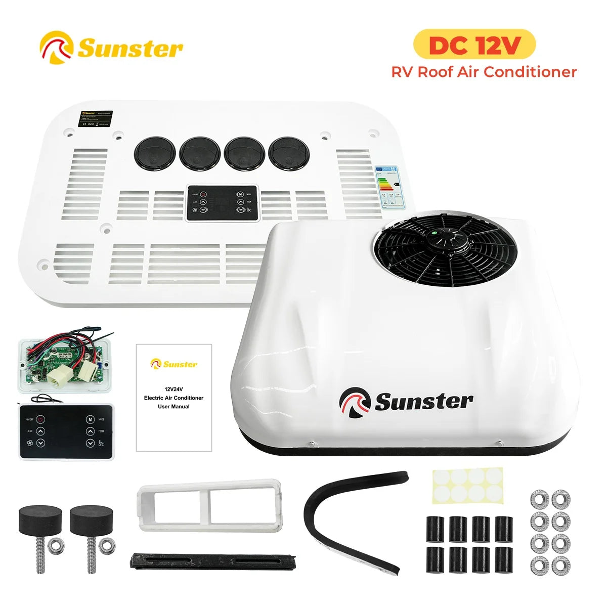 12V 24V Rooftop Air Conditioner for RV Truck Camper Van Caravan