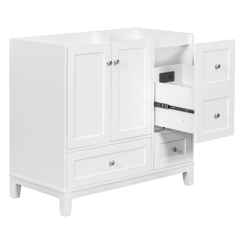 36 Inch Modern Bathroom Vanity with USB Charging and Ample Storage