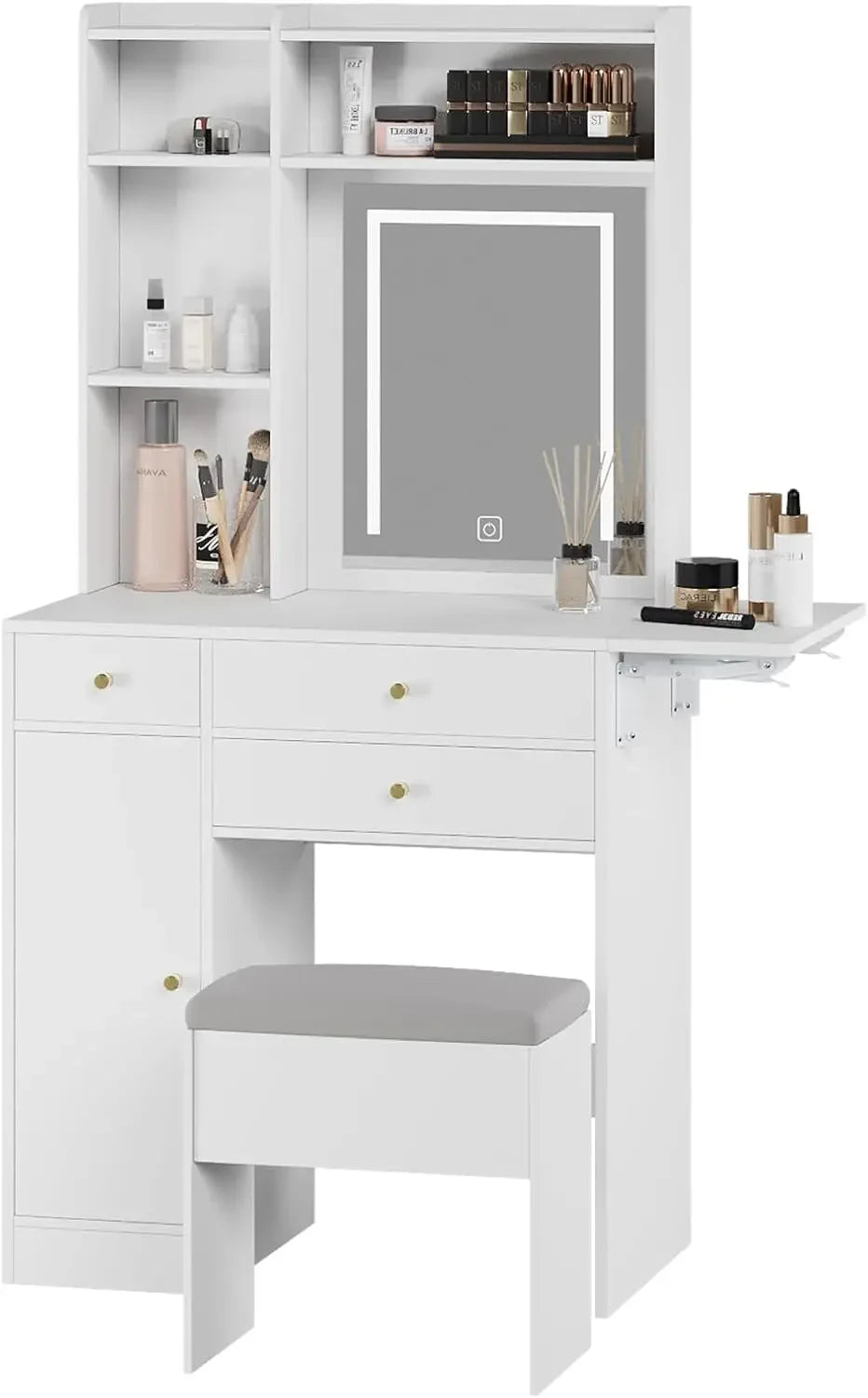 Best Seller Vanity Desk with Mirror and Lights Storage Makeup Dressing Table