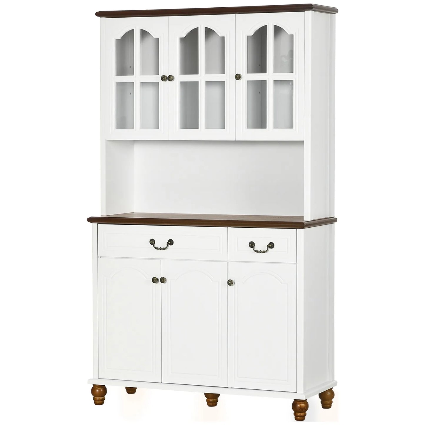 Ljustra Kitchen Buffet Hutch 6 Door 2 Drawer Storage Cabinet Modern
