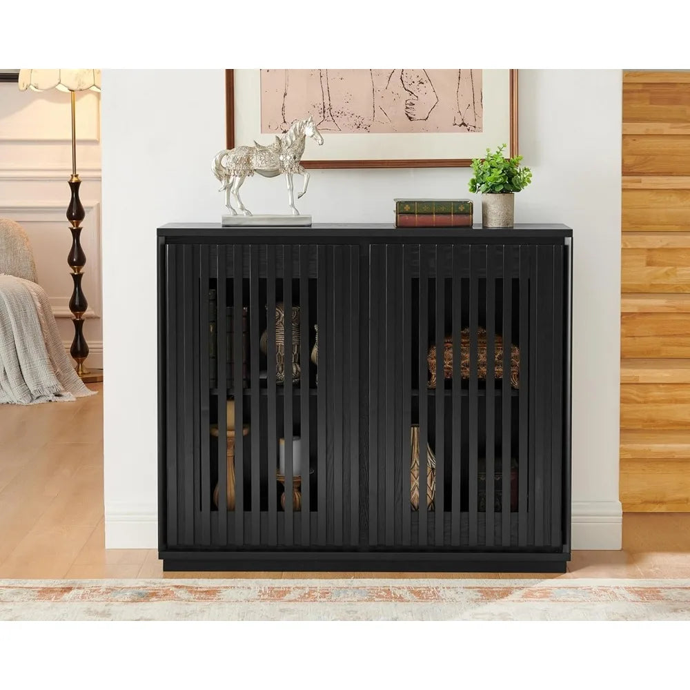 Mid Century Modern Sideboard Buffet Cabinet Narrow Credenza Storage