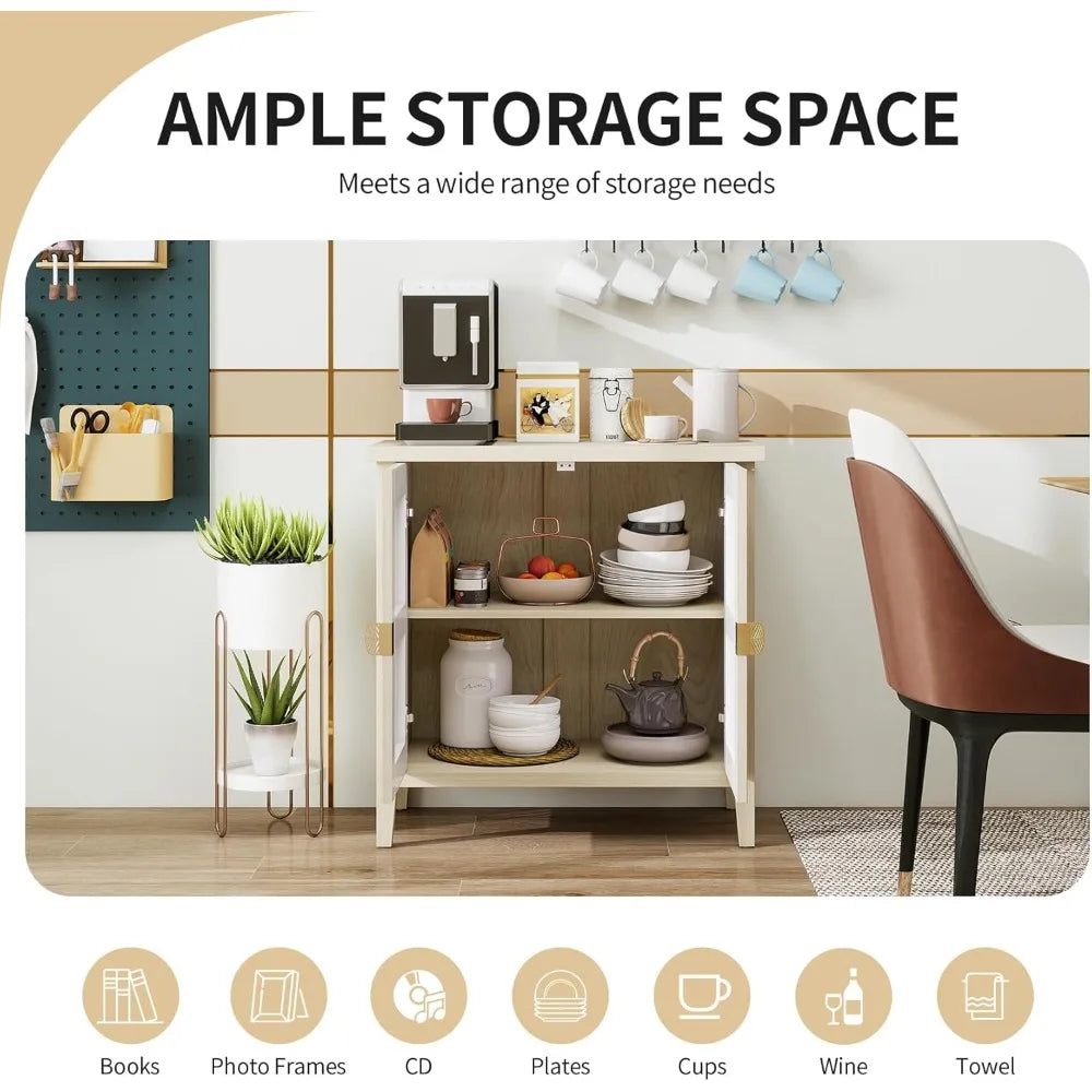 Sideboard Buffet Cabinet with Adjustable Shelves and 2 Doors for Home