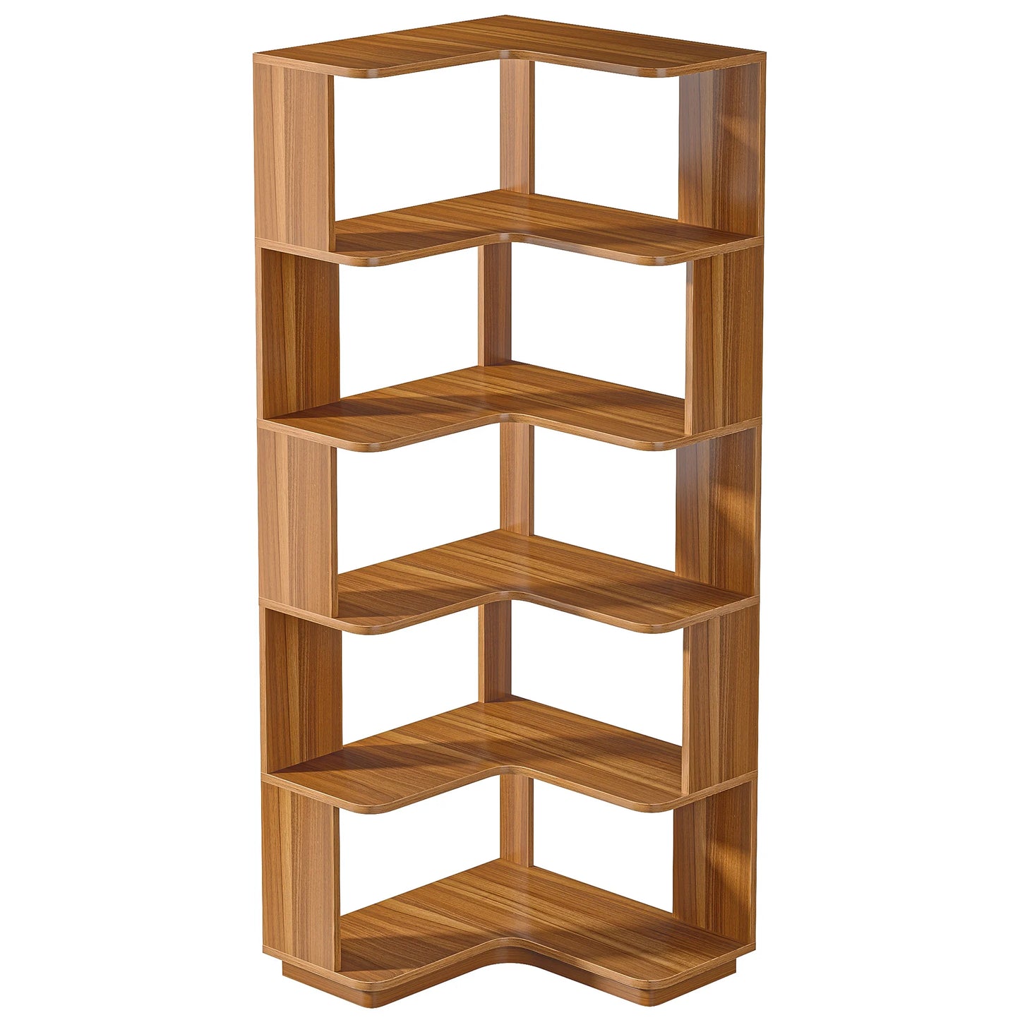Ljustra 6 Tier Corner Bookshelf Industrial Bookcase Space Saving Design