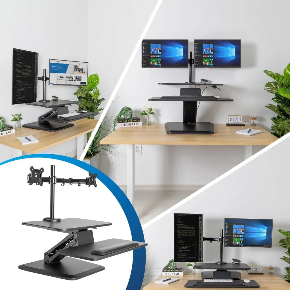 Ljustra Standing Desk Converter Adjustable Workstation Dual Monitor Mount