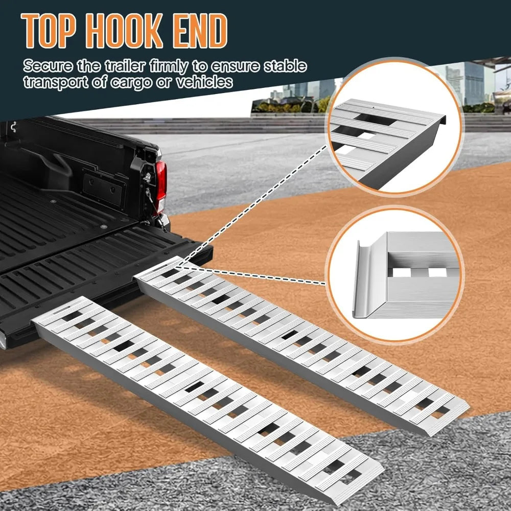 Jocisland 2 PCS Heavy Duty Aluminum Trailer Ramps 6000 LBS Capacity