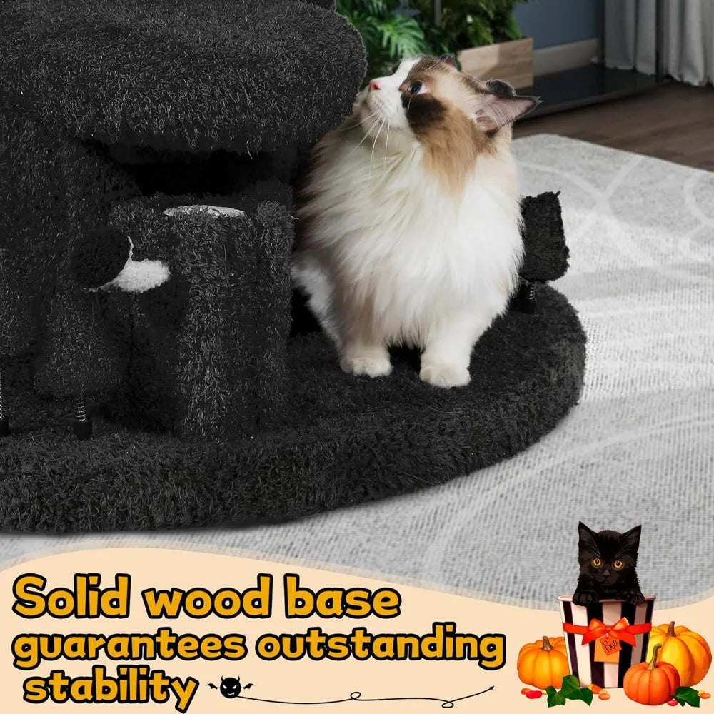 Super Large Cat Tree 88.6 Inches Multi-Level Plush Cat Tower Scratching Post