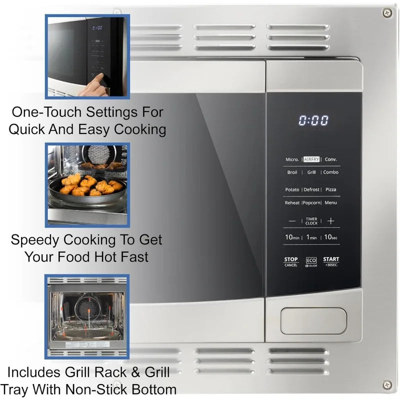 RecPro RV Kitchen Air Fryer Convection Microwave 1.0 Cu Ft 120V 6 Modes