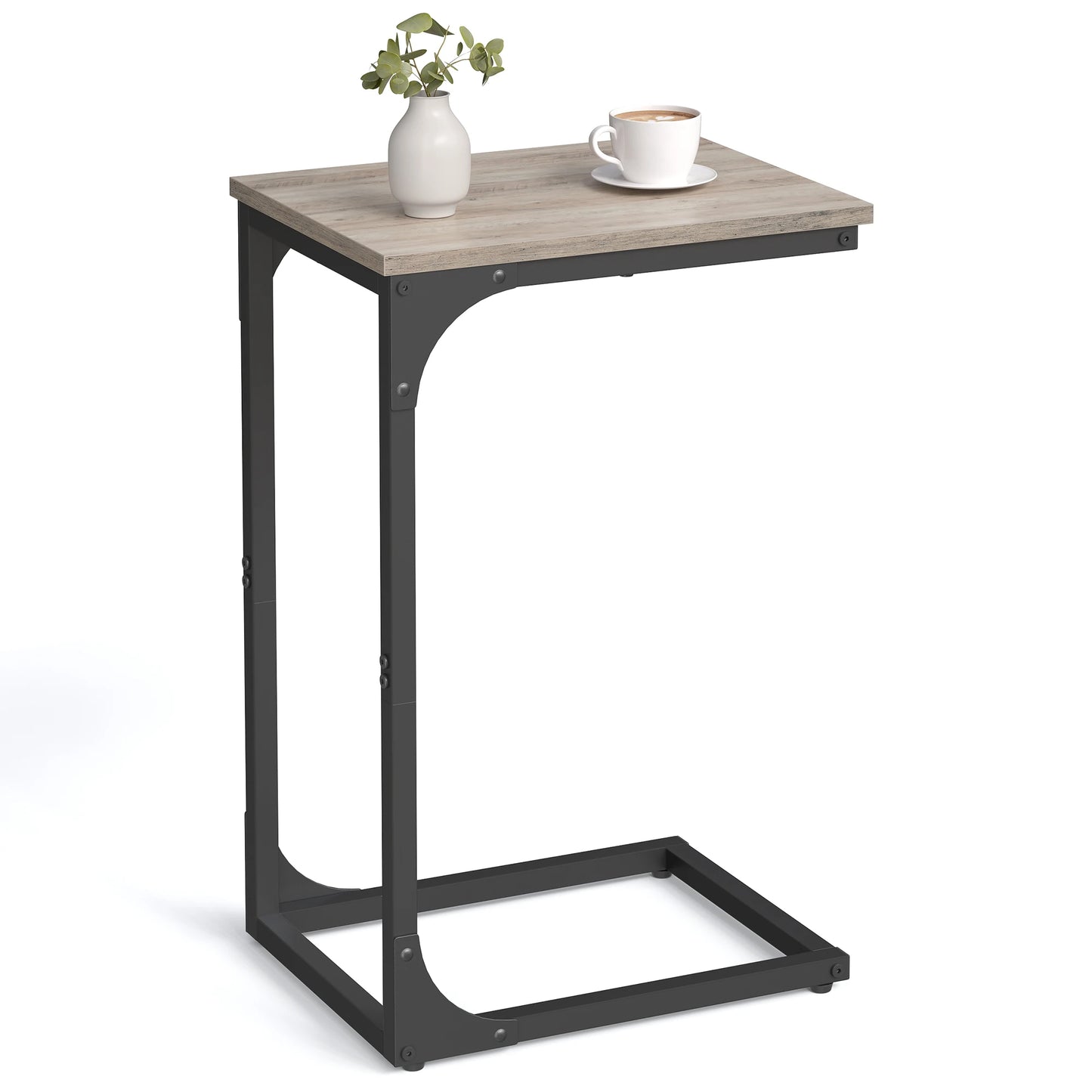 Ljustra C-Shaped End Table Small Side Table for Couch Sofa Living Room