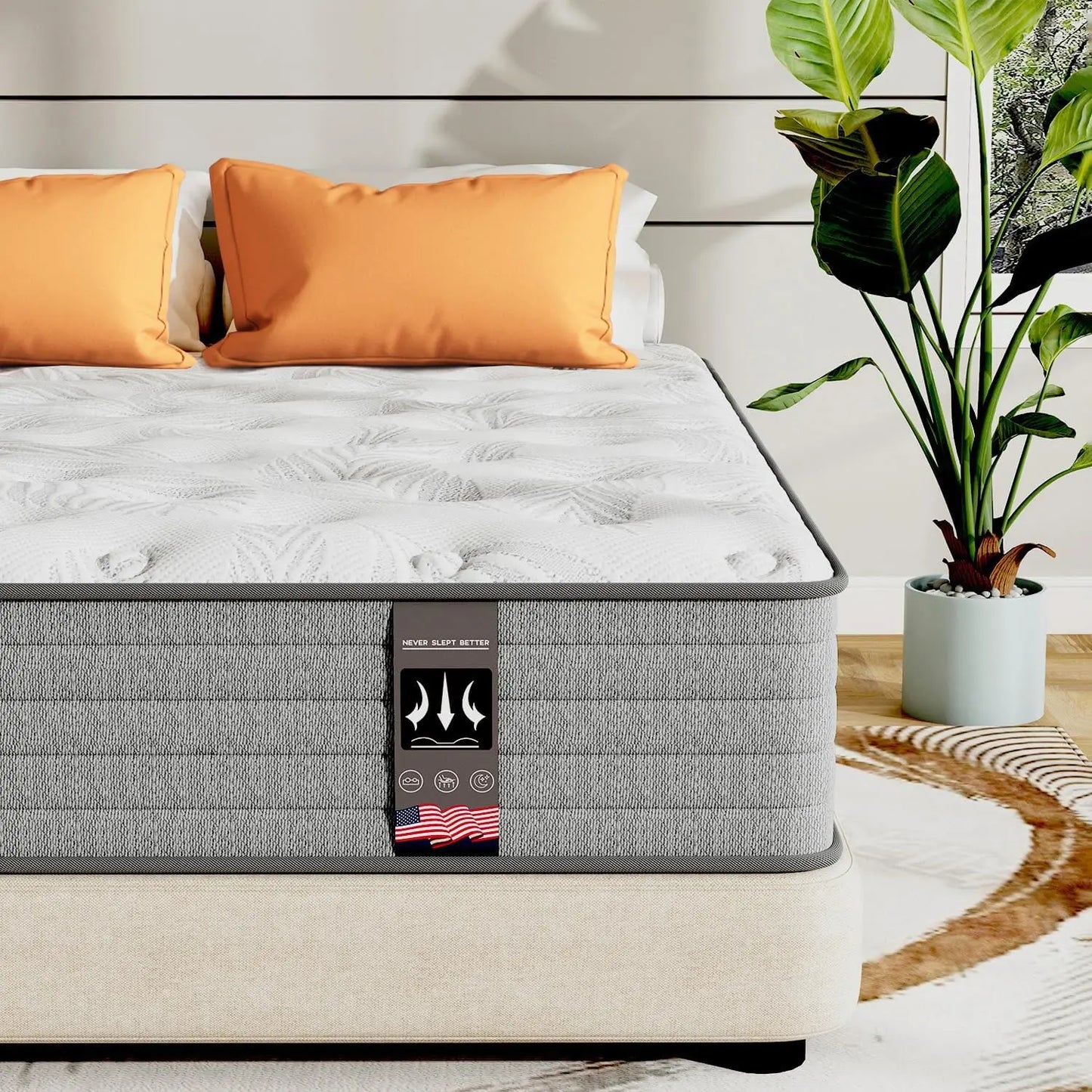 Ljustra Twin XL Mattress 12 Inch Hybrid Gel Memory Foam Medium Firm