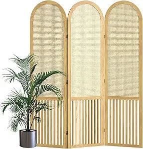 Ljustra Pine Wood Room Divider Folding Privacy Screen Freestanding 5.6 Ft