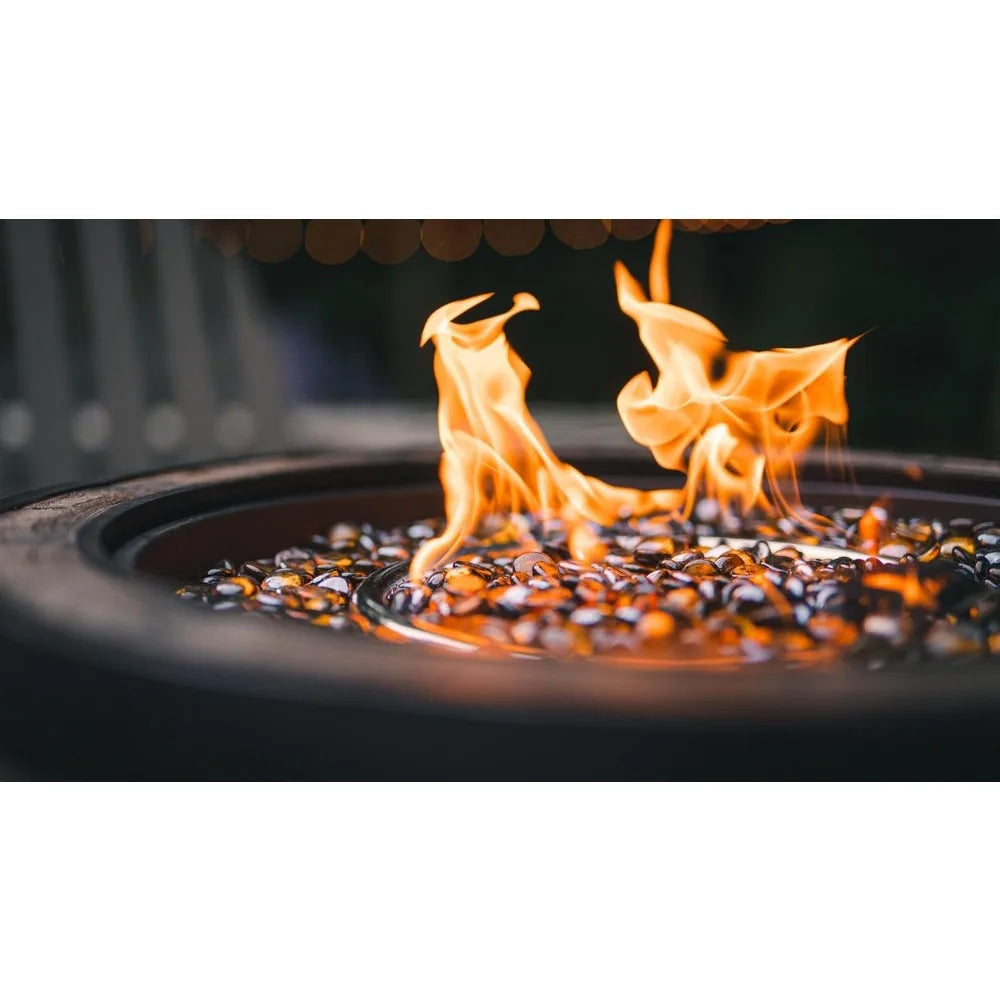 27 Inch Outdoor Wine Barrel Gas Fire Pit for Patios Cafes Model FP0121-P