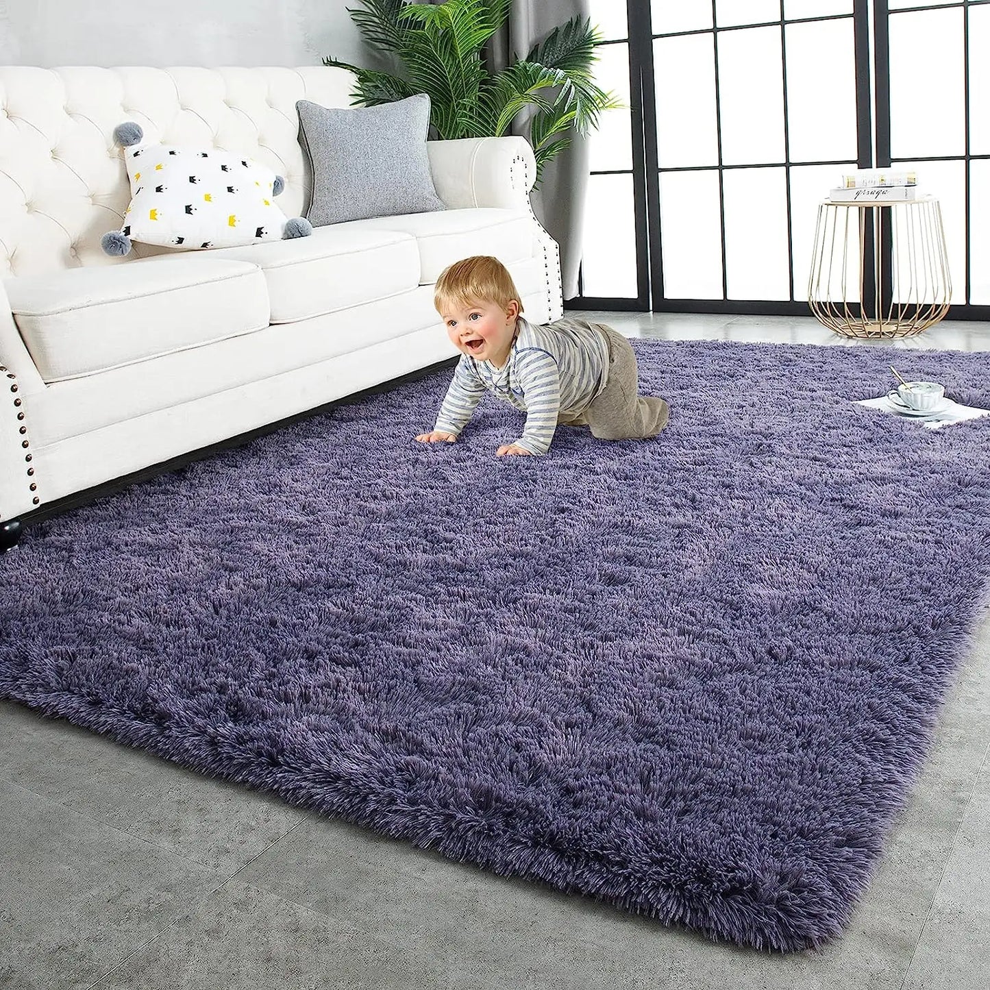Fluffy Area Rugs for Bedroom Living Room Soft Fuzzy Non Slip Carpet