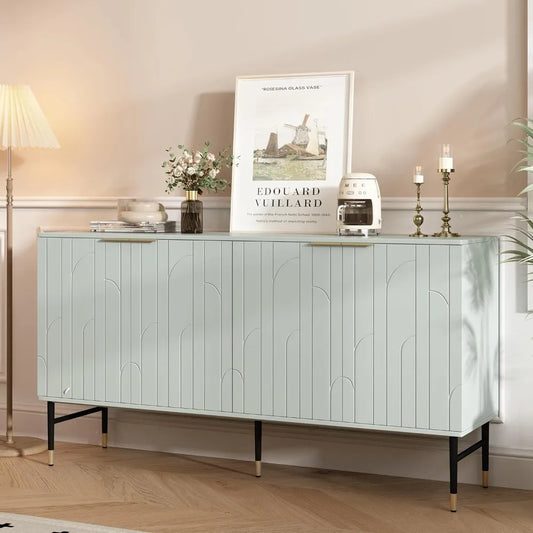Modern Sideboard Buffet Cabinet with 4 Doors for Living Room Dining Room