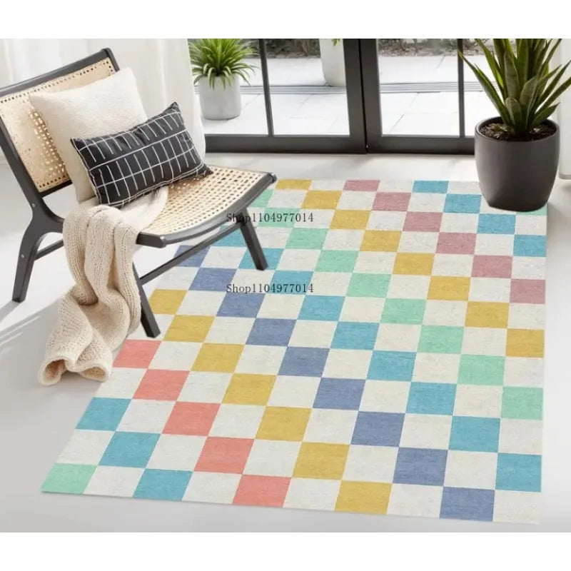 Plaid Rugs for Office Bedroom Entryway Christmas Halloween Decor