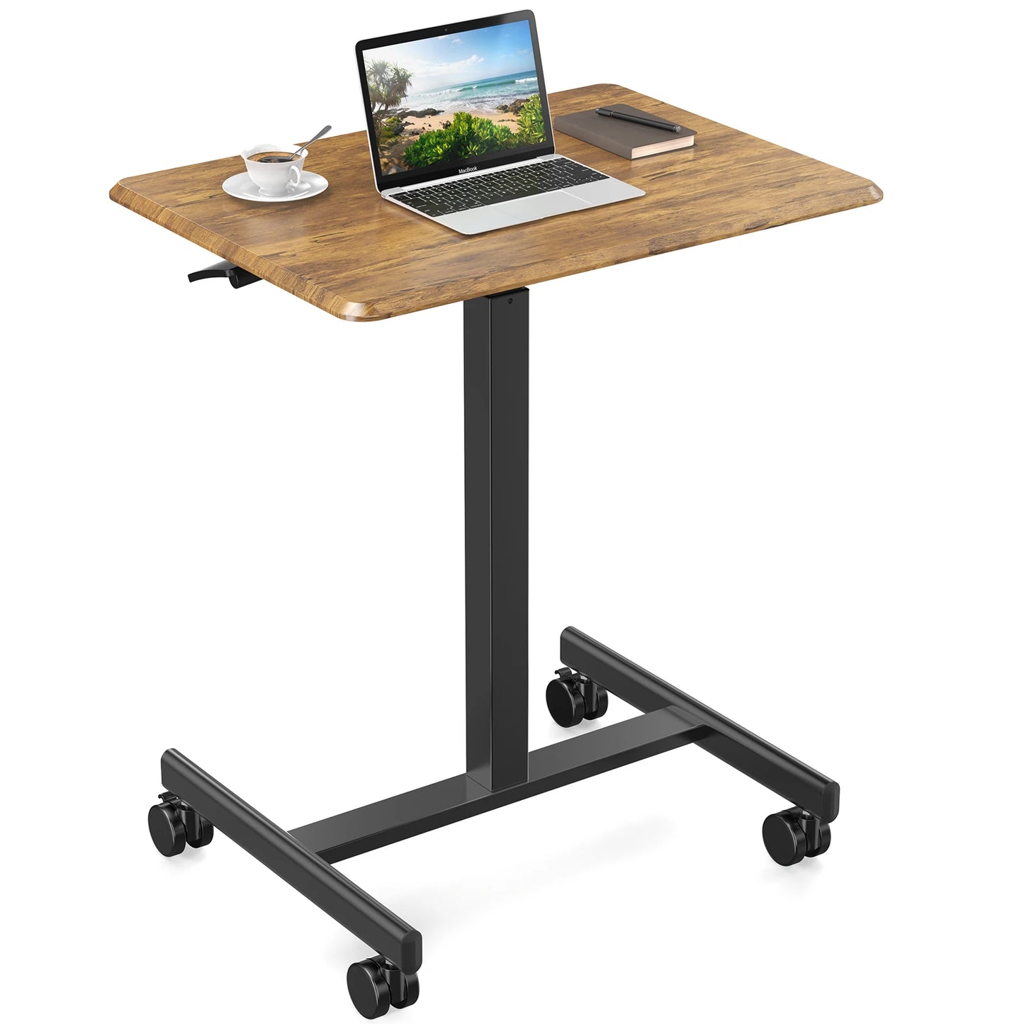Height Adjustable Portable Computer Desk Mobile Workstation with Wheels