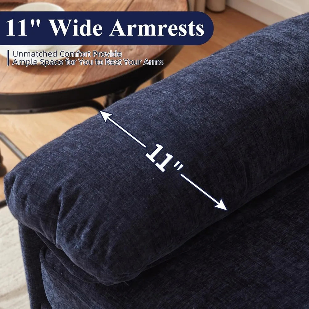 Ljustra L Shaped Sofa Couch Comfy Chenille Fabric Reversible Chaise