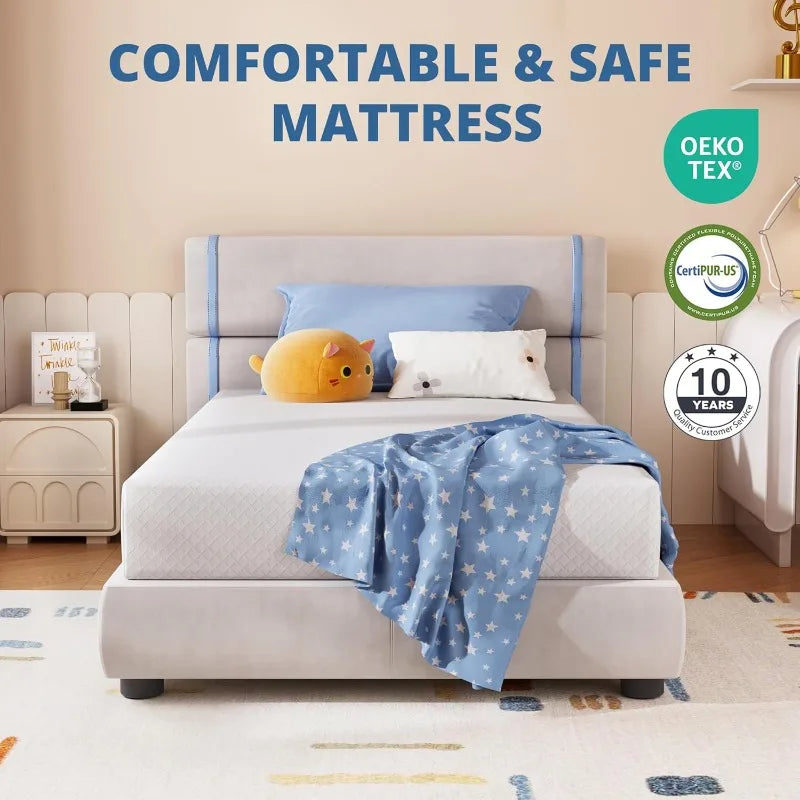 Ljustra Twin Memory Foam Mattress 8 Inch Green Tea Pressure Relief