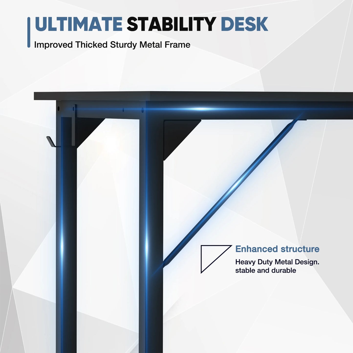 Ljustra Modern Compact Computer Desk with Storage and Headphone Hook