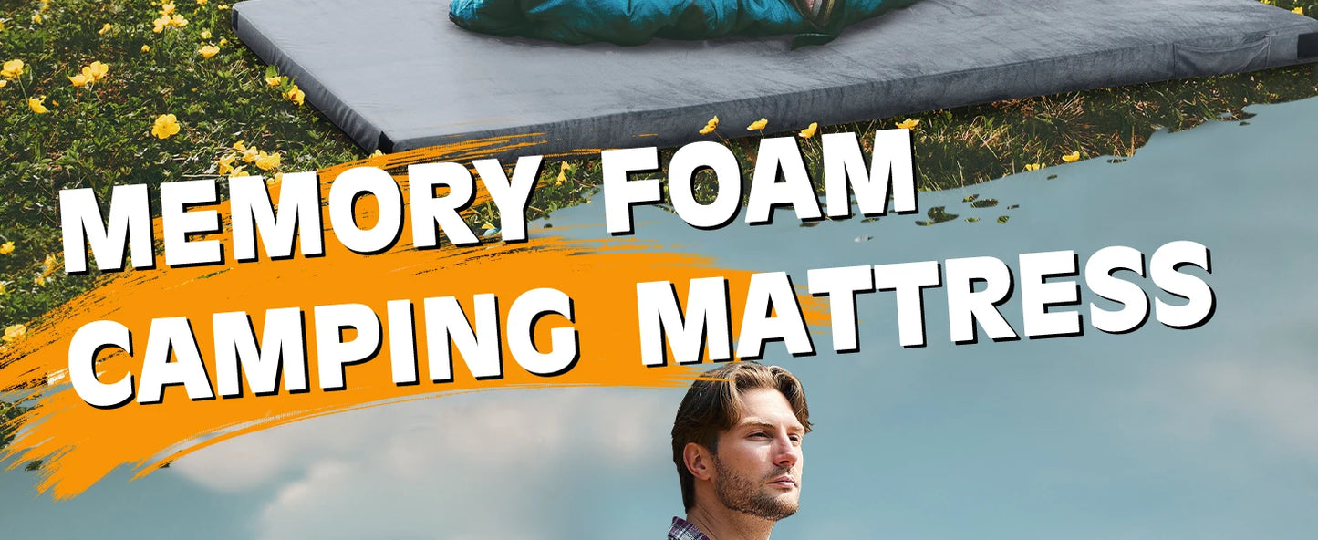 Ljustra Memory Foam Camping Mattress Portable Roll Up Cot Bed