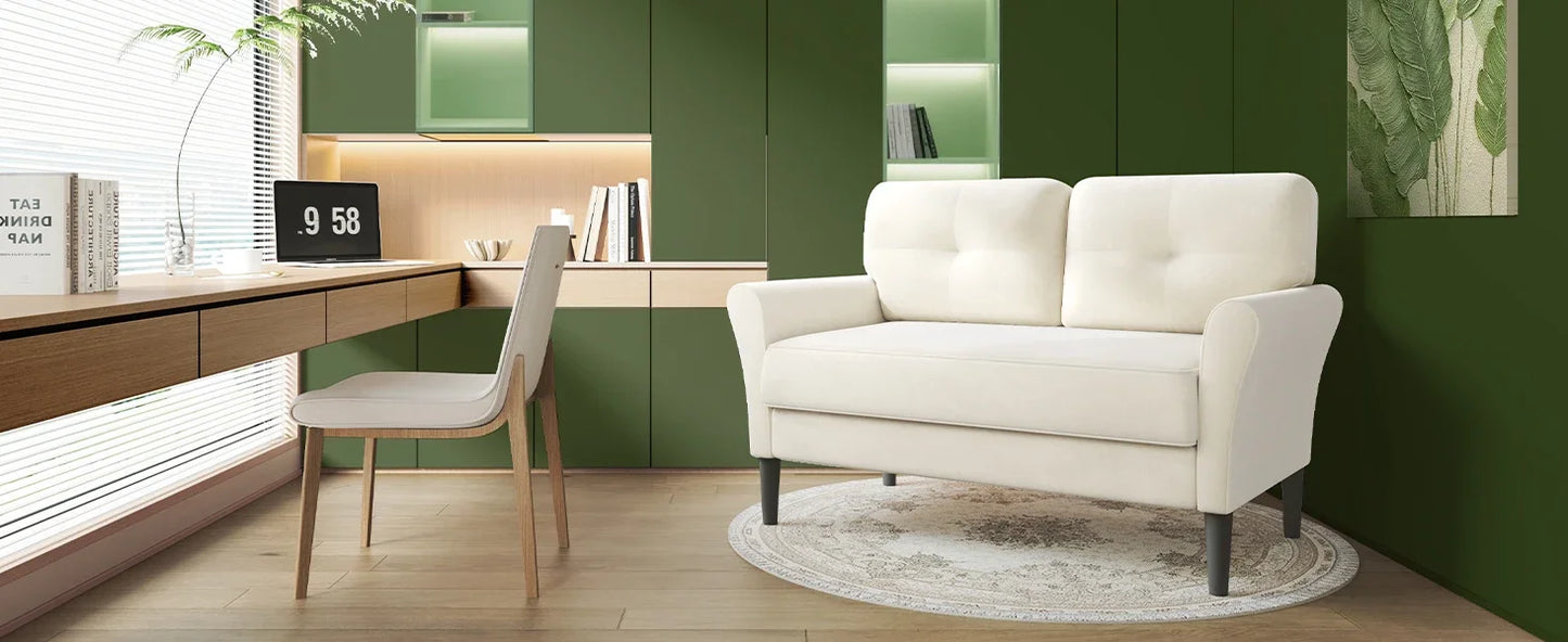 48 Inch Loveseat Sofa Soft Velvet Couch for Living Room Bedroom