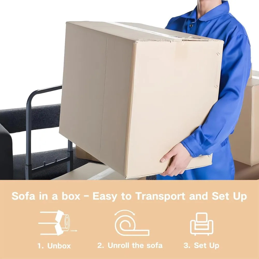 Foldable Sofa Bed 75 Inch Oversized Corduroy Upholstered Sleeper Couch