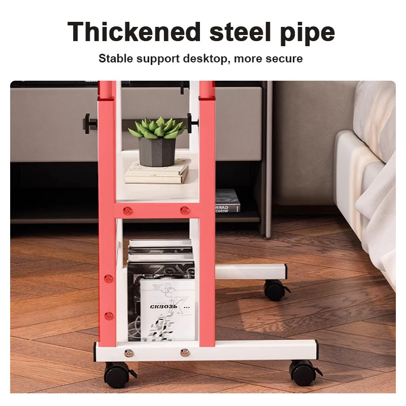 Height Adjustable Mobile Computer Desk Standing Desk with Wheels