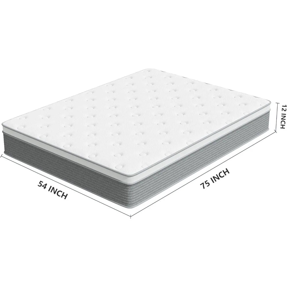 Ljustra Full Mattress 12 Inch Hybrid Cooling Comfort Pressure Relief